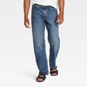 Goodfellow & Co. Relaxed Straight Leg Medium Wash Denim Jeans Men 36x30 NWT
